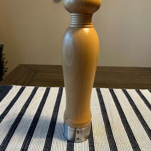 Peugeot Wooden Salt Mill with Silver Base